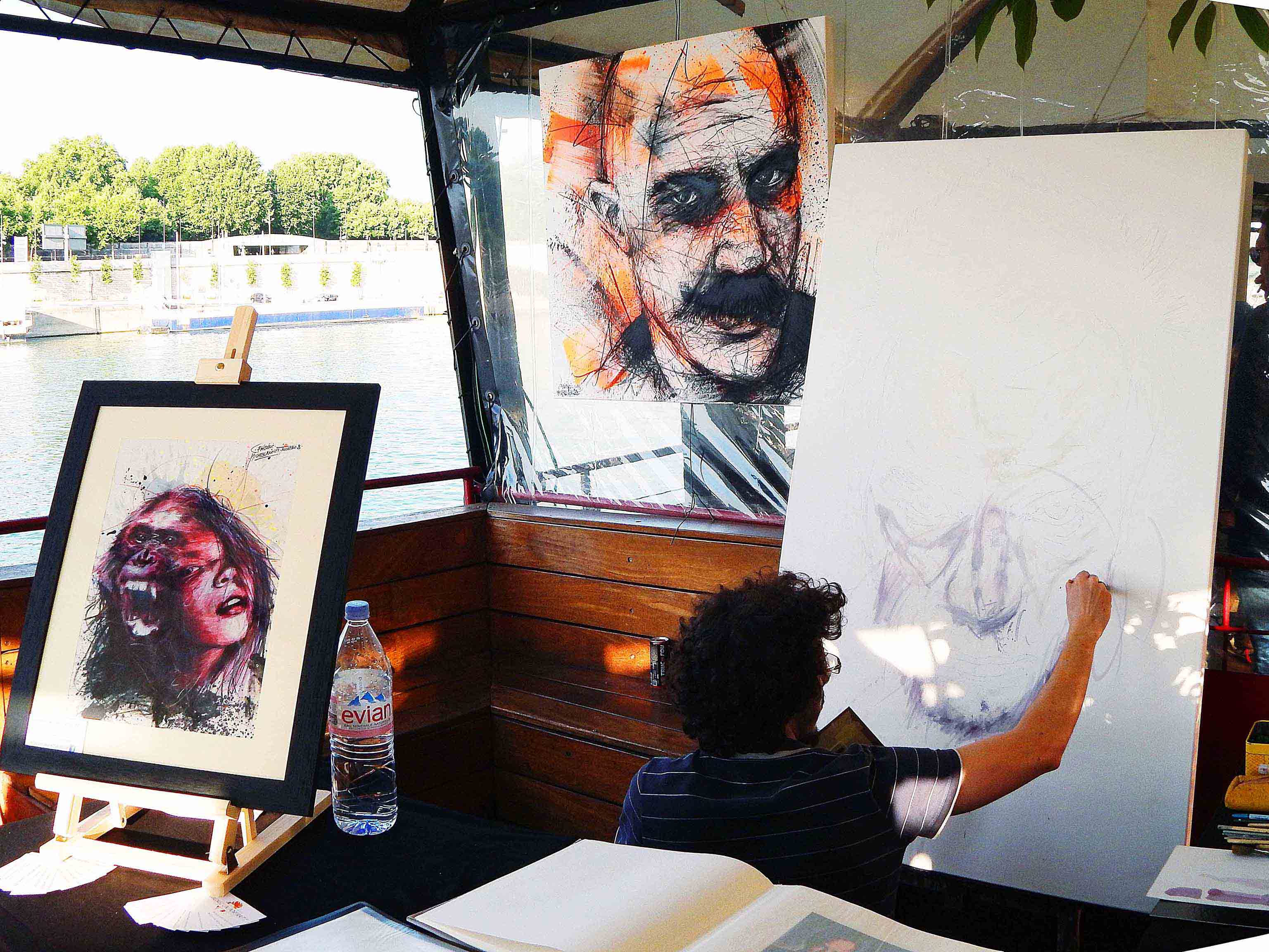 live painting de l'expositions au batofar à paris