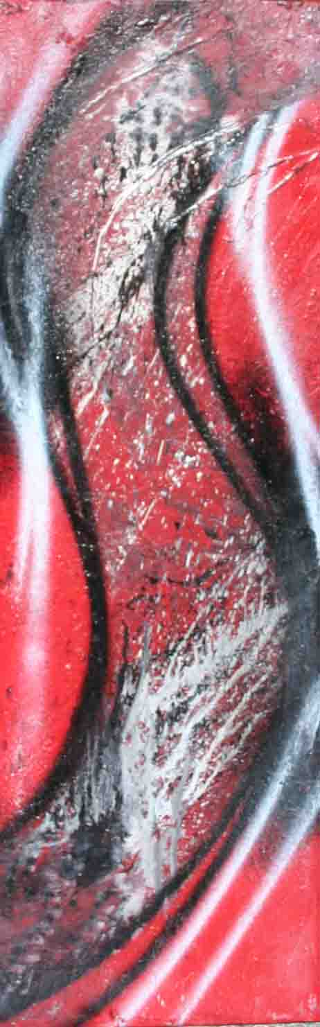 tableau abstrait cola coca en noir et rouge
