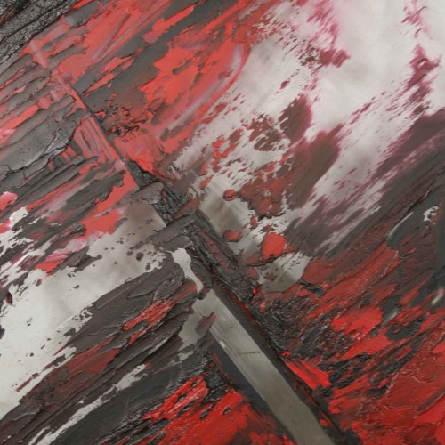 tableau abstrait mélange éthnique en noir et rouge