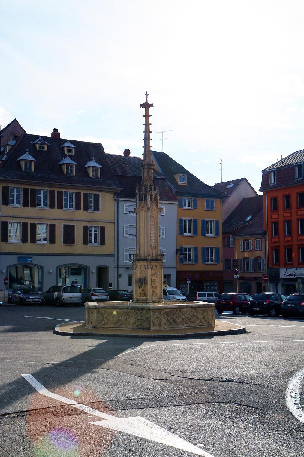 fontaine d'altkirch pendant l'expositions au festival le court en alsace